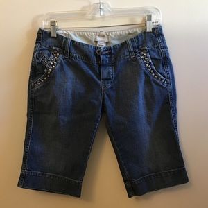 Diesel Studded Denim Pedal Pushers, Size 28